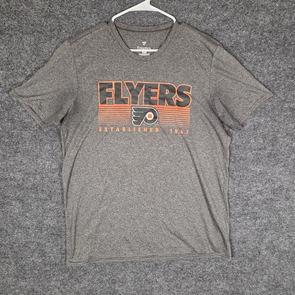 Fanatics Philadelphia Flyers T Shirt Mens XL Gray NHL Hockey Graphic Tee